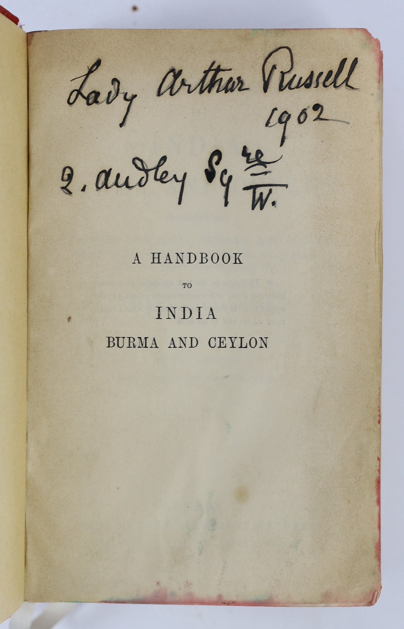 [John Murray] A Handbook for Travellers in India, Burma and Ceylon ... 4th edition. num. folded coloured maps and plans (incl. a large folded one of railway network in pocket)